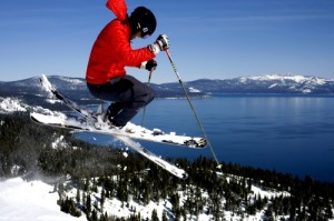 Homewood skier, great lake view