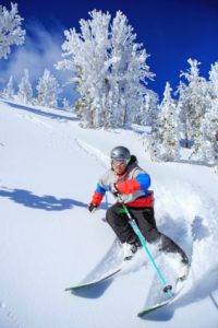 Heavenly skier powder run