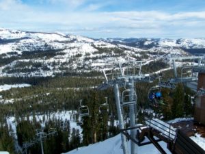The top of Crow's lift at Sugar Bowl shows a region that was badly in need of more snow this season.
