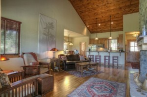 Deer Creek Cabins offers a luxurious interior and large outdoor deck, located off the 8th green at Grizzly Creek Golf Club.
