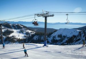 Alpine Meadows ski resort in Lake Tahoe received 4 inches of new snow Tuesday.