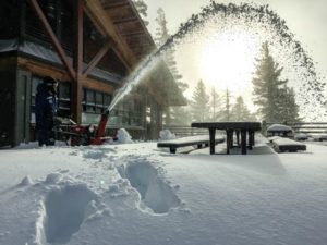 Northstar received a sizable amount of snow, evidenced by this clearing effort today. The resort received 10 inches on Friday.