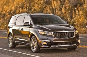Although one might initially get fooled into thinking the Kia Sedona is an SUV following a quick glance, closer inspection reveals this is indeed a minivan. 