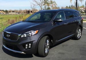 The Kia Sorento has three rows of seating and can carry up to seven people. It competes primarily against the Toyota Highlander, Hyundai Santa Fe, Ford Edge, and Jeep Grand Cherokee.