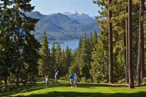 The 7th hole on the Incline Village Championship Course includes a beautiful view of Lake Tahoe off the tee.