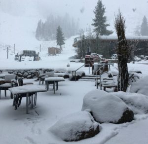It's been snowing this weekend at Squaw Valley ski resort, which is scheduled to open Wednesday.