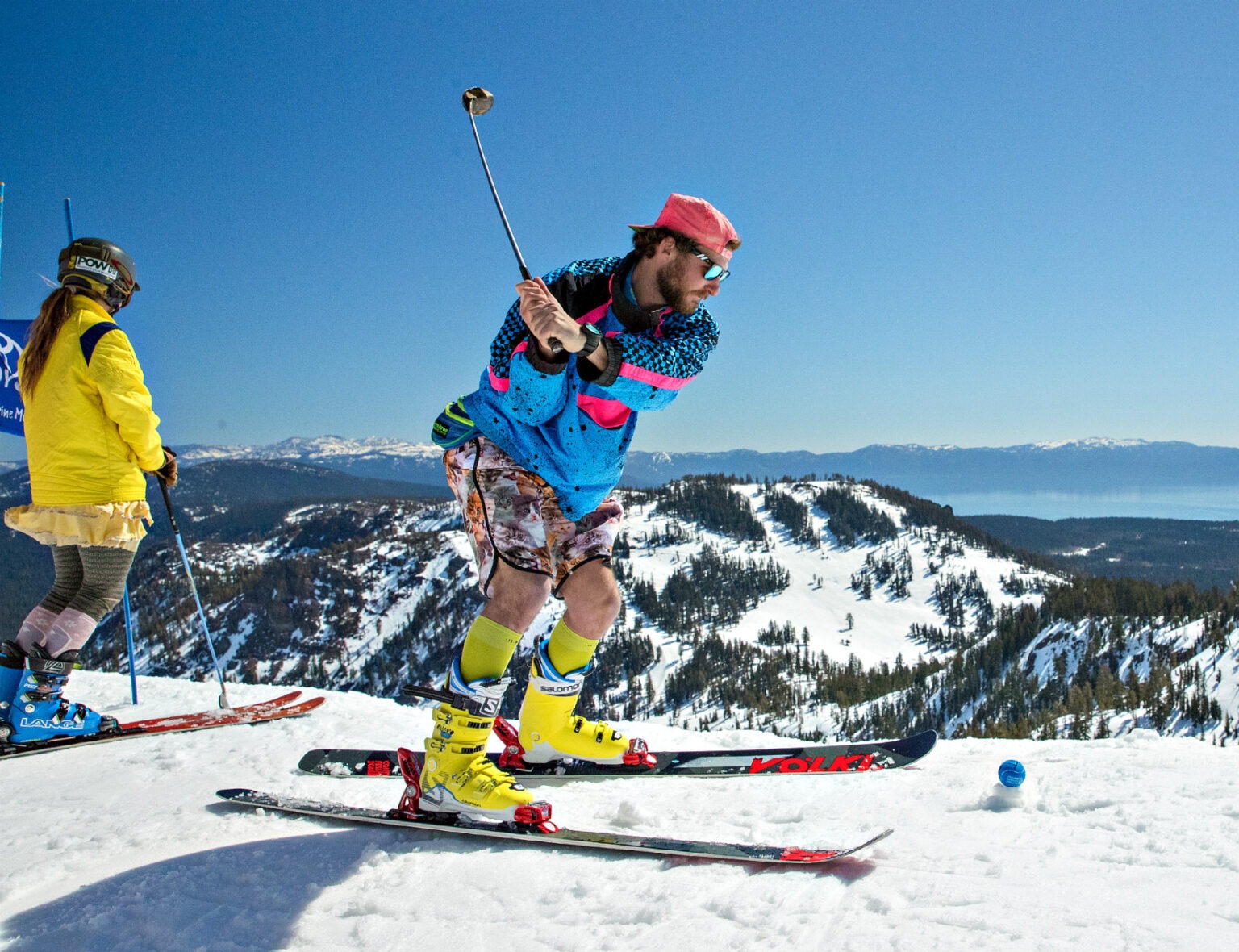 Snow golfing at Palisades Tahoe ski resort