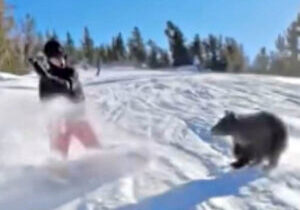 Snowboarder Hunter Martinez was grazed earlier this week by a bear sprinting across the run at Heavenly.